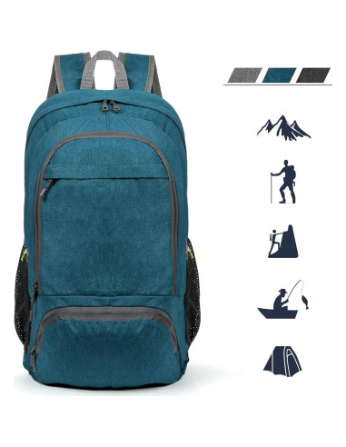 Mochila de Senderismo Ultraligera TANTOMI 25L Plegable Azul
