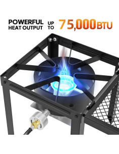 Estufa de Propano Bonnlo 75000 BTU Portátil con Estante Plegable 2