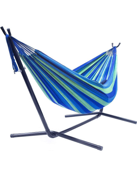 Hamaca Doble Ajustable TechFaith con Soporte de Acero 274cm Hamaca Doble Ajustable TechFaith con Soporte de Acero 274cm