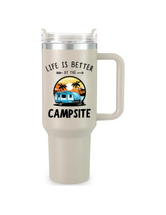 Taza de Camping KEDRIAN 1.18L con Tapa y Popote - Regalo Ideal
