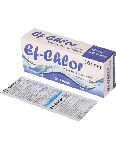 Tabletas Purificadoras de Agua Ef-Chlor 167 mg - 100 Tabletas
