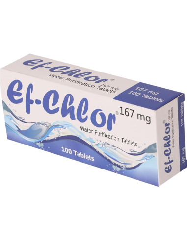Tabletas Purificadoras de Agua Ef-Chlor 167 mg - 100 Tabletas