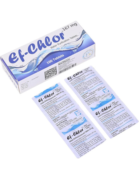 Tabletas Purificadoras de Agua Ef-Chlor 167 mg - 100 Tabletas