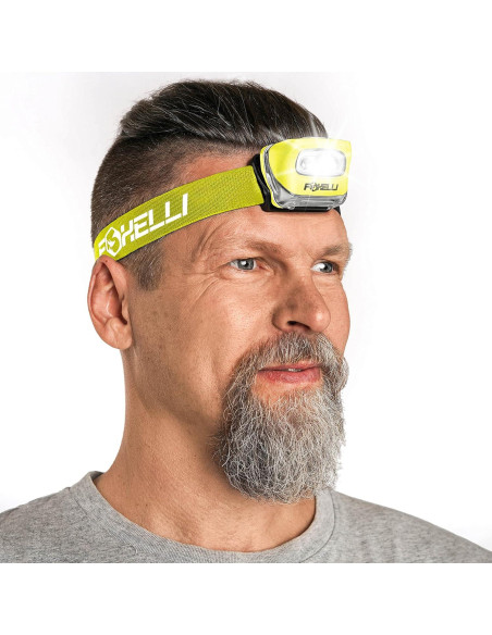 Paquete de 2 Linternas Frontales LED Foxelli - Impermeables