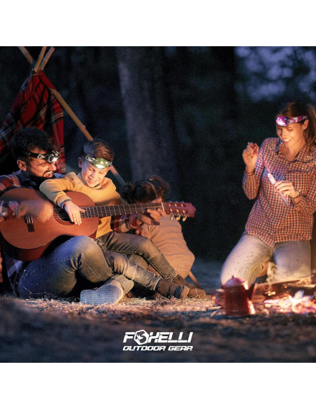 Paquete de 2 Linternas Frontales LED Foxelli - Impermeables