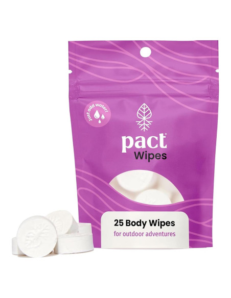 Toallitas PACT Comprimidas para Camping - Paquete de 25 Unidades