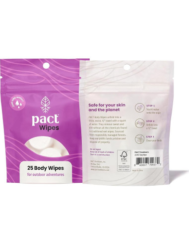 Toallitas PACT Comprimidas para Camping - Paquete de 25 Unidades