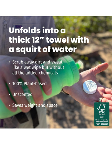 Toallitas PACT Comprimidas para Camping - Paquete de 25 Unidades