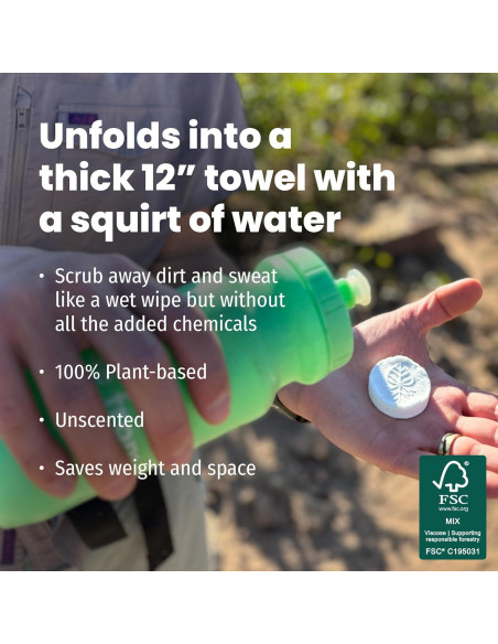 Toallitas PACT Comprimidas para Camping - Paquete de 25 Unidades