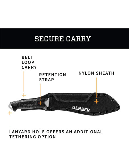 Cuchillo Machete Híbrido Gerber Versafix 36.3 cm Negro