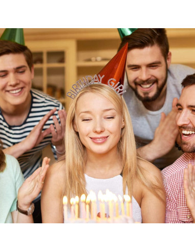 Sash de Cumpleaños Rosa Skyplore con Tiara y Diadema