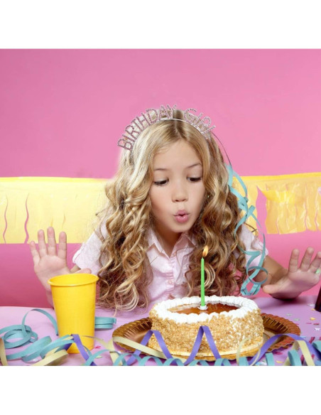 Sash de Cumpleaños Rosa Skyplore con Tiara y Diadema