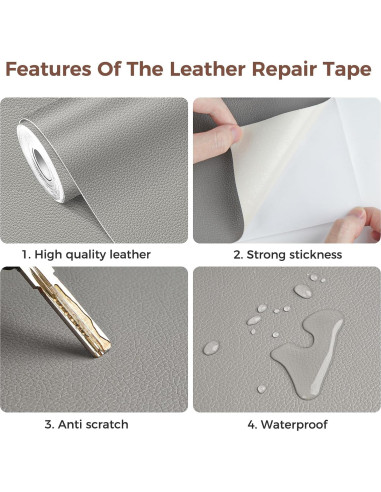 Cinta de Reparación de Cuero NRGready 40.1x299.7cm Gris Claro