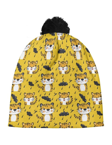 Gorro de Invierno para Niños Tigre de Caricatura Grueso