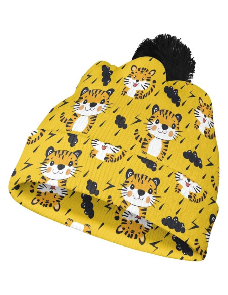 Gorro de Invierno para Niños Tigre de Caricatura Grueso Gorro de Invierno para Niños Tigre de Caricatura Grueso