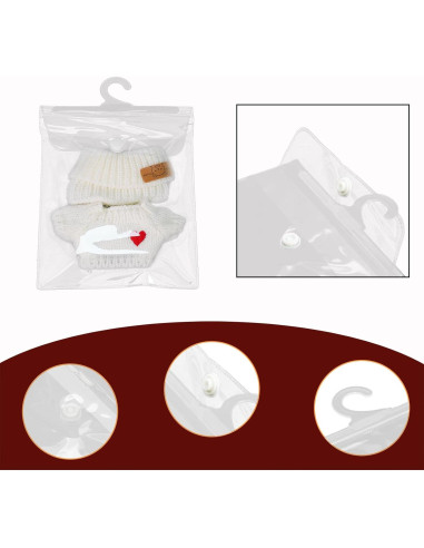 Set de 10 Bolsas de Almacenamiento para Ropa de Muñeca Labubu