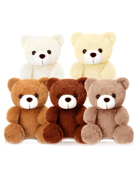 Ositos de Peluche Suaves HyDren - 5 Piezas 20 cm Colores Variados Ositos de Peluche Suaves HyDren - 5 Piezas 20 cm Colores Variados