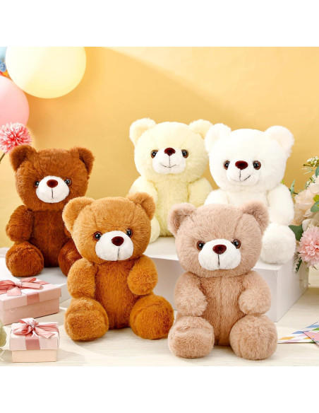 Ositos de Peluche Suaves HyDren - 5 Piezas 20 cm Colores Variados Ositos de Peluche Suaves HyDren - 5 Piezas 20 cm Colores Variados