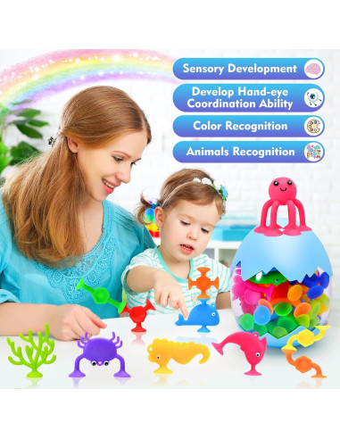 Juguetes de Baño de Ventosa HYSZXUS 27 Piezas para Niños