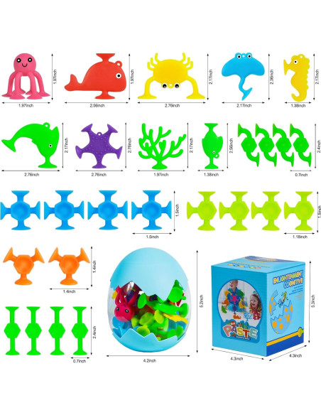 Juguetes de Baño de Ventosa HYSZXUS 27 Piezas para Niños