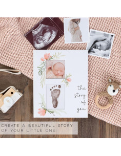 Libro de Recuerdos para Bebés Rosa - dos pequeños dinosaurios 2