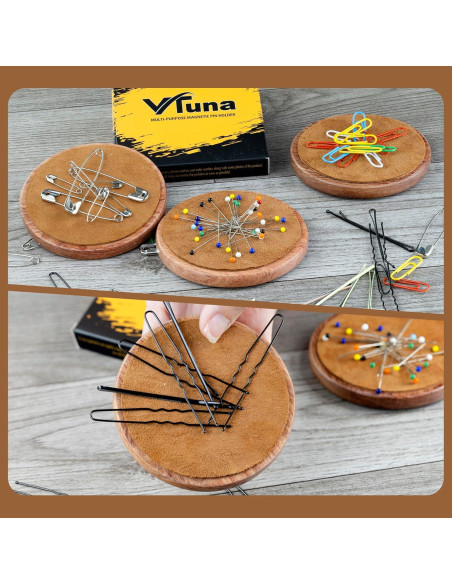 Soporte Magnético de Madera VTUNA para Pinzas y Clips - 1 Pieza