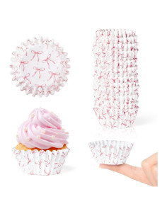 COcnny Mini Copas de Hornear Rosa - 300 Piezas para Cupcakes