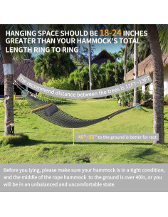 Hamaca Tonahutu 3.20m x 1.52m Algodón Tejida a Mano Gris Oscuro 2