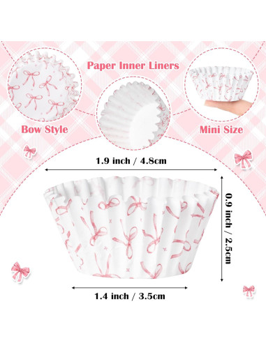 COcnny Mini Copas de Hornear Rosa - 300 Piezas para Cupcakes