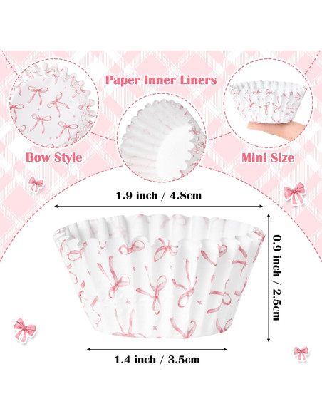 COcnny Mini Copas de Hornear Rosa - 300 Piezas para Cupcakes