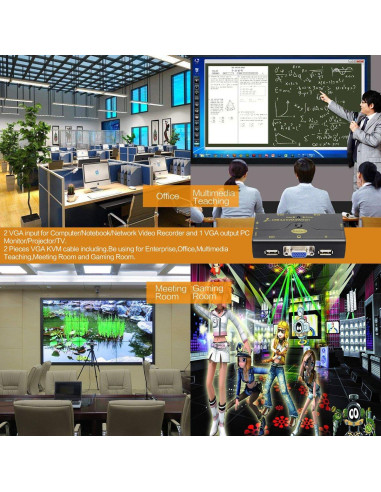 Interruptor KVM USB 2.0 JideTech 2 Puertos VGA 2048x1536