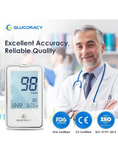 Kit de Monitor de Glucosa Glucoracy G-425-2 con 100 Tiras 2