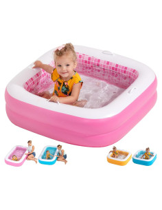 Piscina Inflable Cuadrada Grip A Pool Rosa 86 cm para Bebés