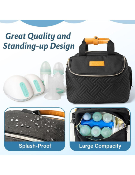 Bolsa de Extractor de Leche CarryWise con Enfriador para 6 Botellas