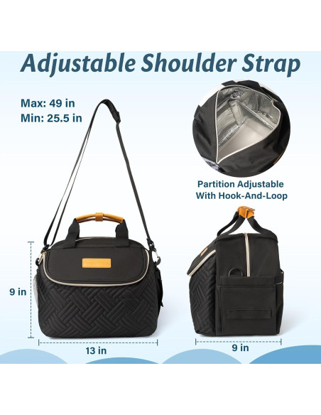 Bolsa de Extractor de Leche CarryWise con Enfriador para 6 Botellas