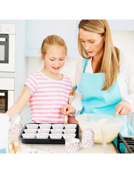 COcnny Mini Copas de Hornear Rosa - 300 Piezas para Cupcakes