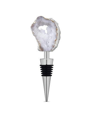 Tapon de Botella de Vino Geode Blanco Twine - Acero Inoxidable