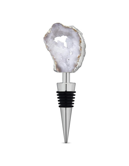 Tapon de Botella de Vino Geode Blanco Twine - Acero Inoxidable