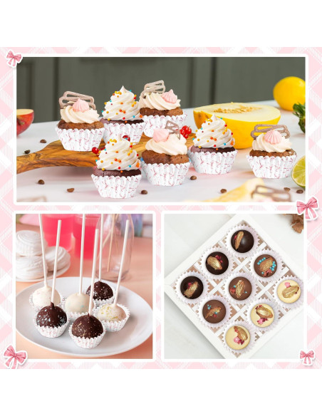COcnny Mini Copas de Hornear Rosa - 300 Piezas para Cupcakes