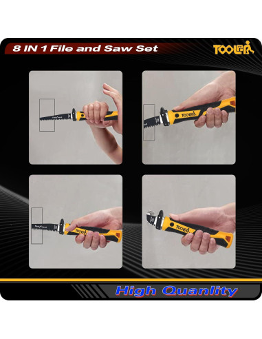 Juego de limas y sierras TOOLAN 8 en 1 con mango ergonómico