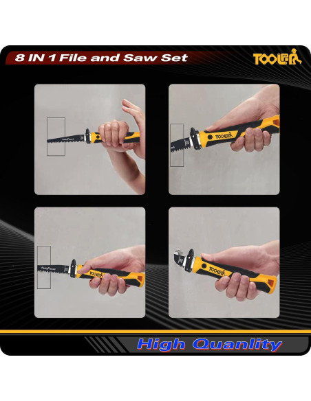 Juego de limas y sierras TOOLAN 8 en 1 con mango ergonómico