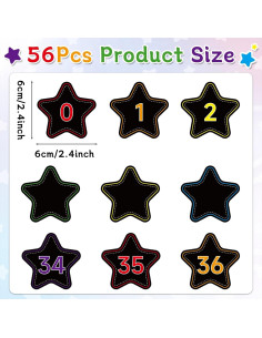 56 Acentos Magnéticos de Números Estrella Chiazllta 0-36 2