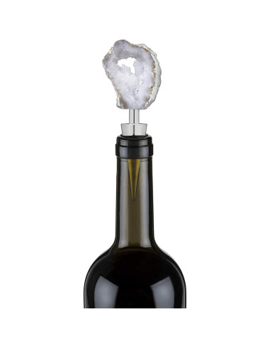 Tapon de Botella de Vino Geode Blanco Twine - Acero Inoxidable
