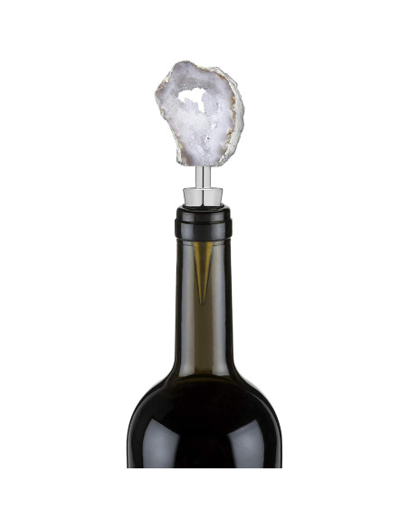 Tapon de Botella de Vino Geode Blanco Twine - Acero Inoxidable