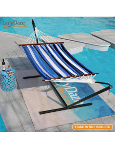 Hamaca de Barra Extendida Lazy Daze Algodón Azul 204 kg 2