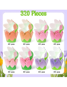 Forros para Cupcake COcnny - 320 Piezas Flor Primavera 2
