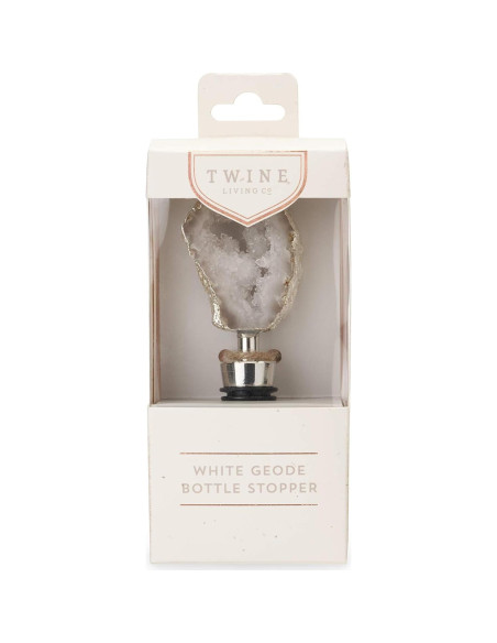 Tapon de Botella de Vino Geode Blanco Twine - Acero Inoxidable