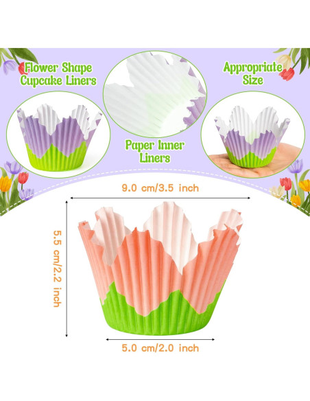 Forros para Cupcake COcnny - 320 Piezas Flor Primavera