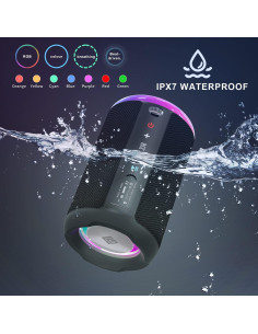 Altavoz Bluetooth Portátil GEEKTOP A7 Arance4 IPX7 12H Negro 2