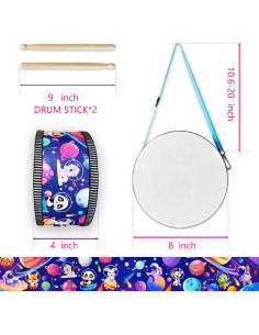 Juego de Batería Infantil Blvochnnt 20 cm con 2 Baquetas 2